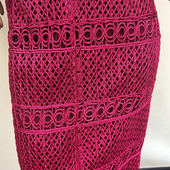 JS collections basketweave with Chevron stripes cap sleeves cocktail dress - Picture 6 of 12